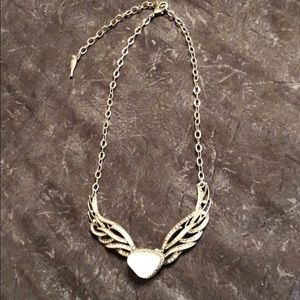 Silver wings collar necklace